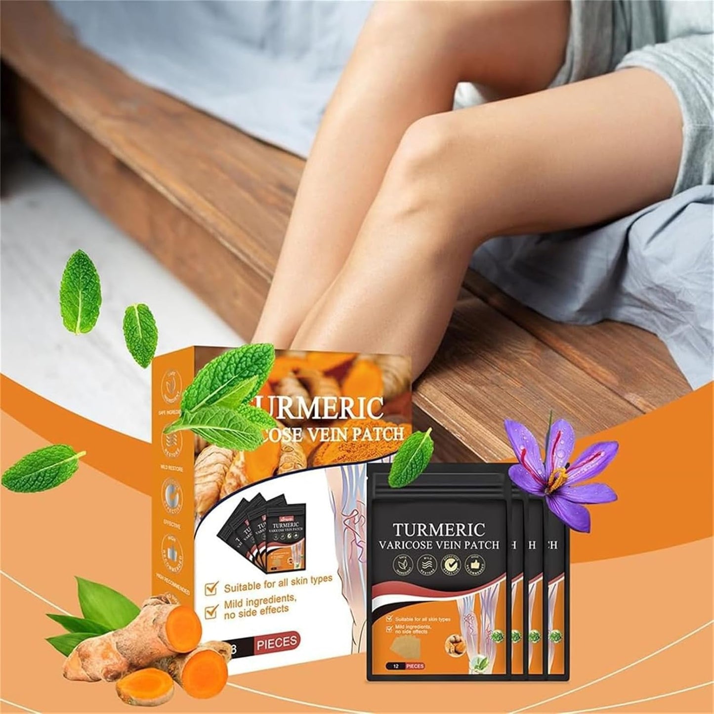 Varicose Vein Pain Relief Patch – 2 Packs (10 Each) | Total 20 Patches | Buy 1 Get 1 Free